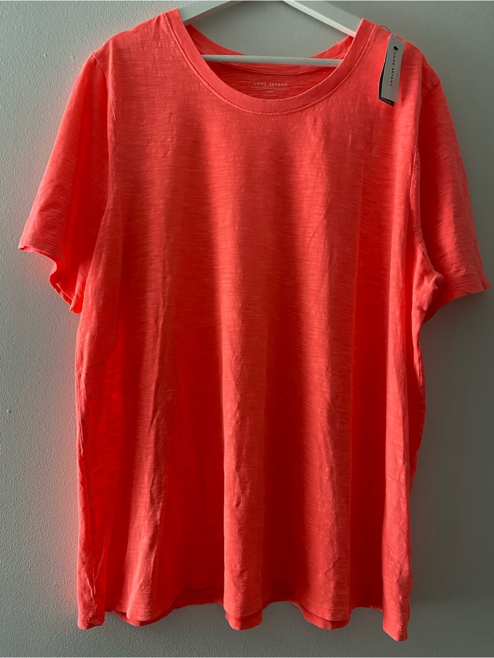 Lane Bryant Women’s Coral Crew Neck Short Sleeve Shirt NWT